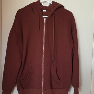 Men's Brown Zip-Up Hoodie